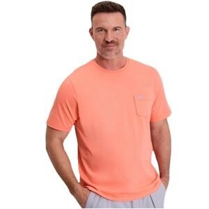 Tommy Bahama T-Shirt Men XL Tall Orange Pima Cotton Short Sleeve UPF 30 Shirt